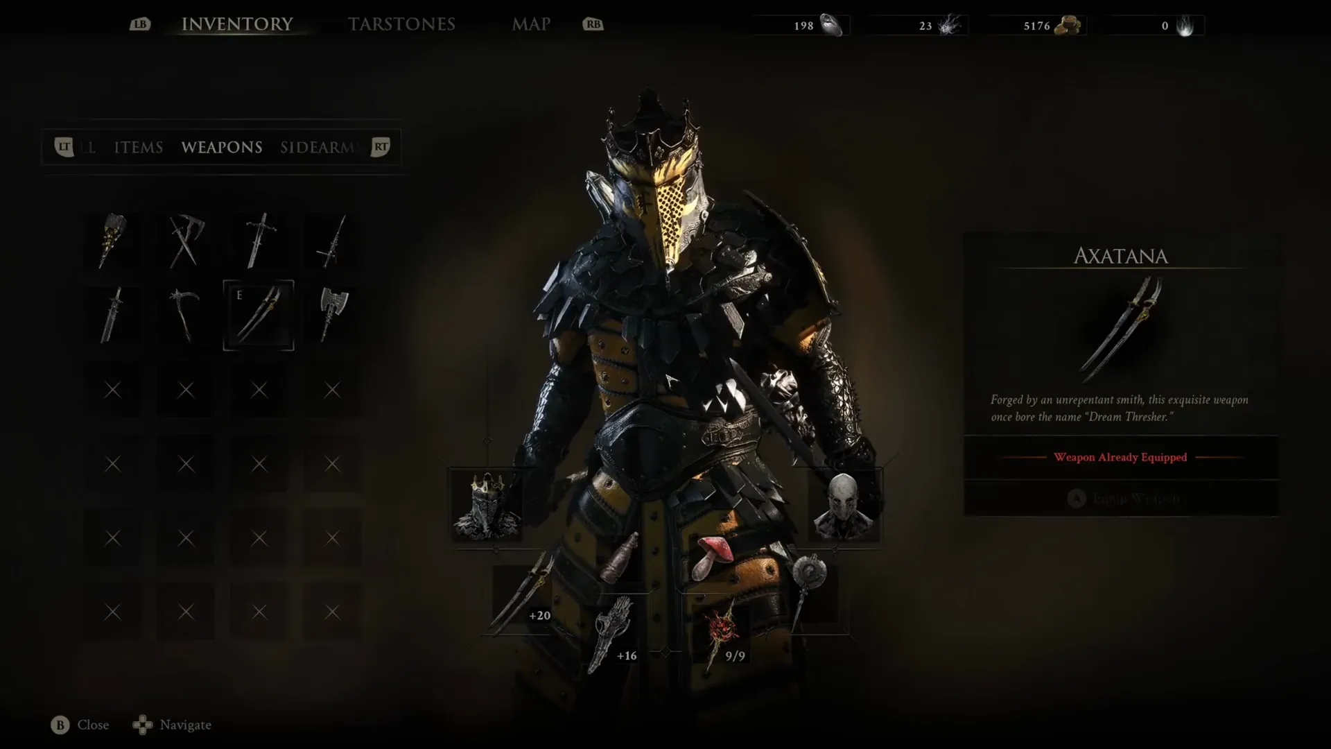 Inventory panel naming Axatana