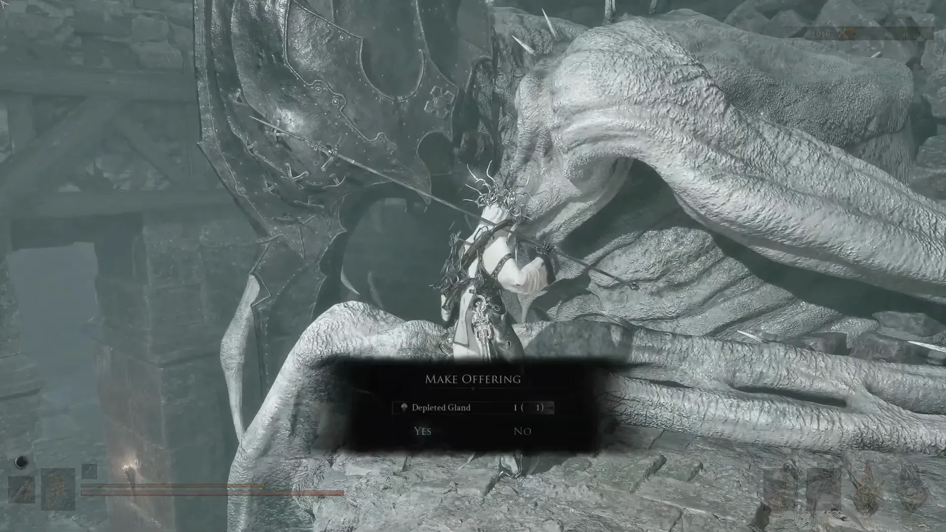 Make Offering prompt for a Depleted Gland at the Forgotten Tower giant