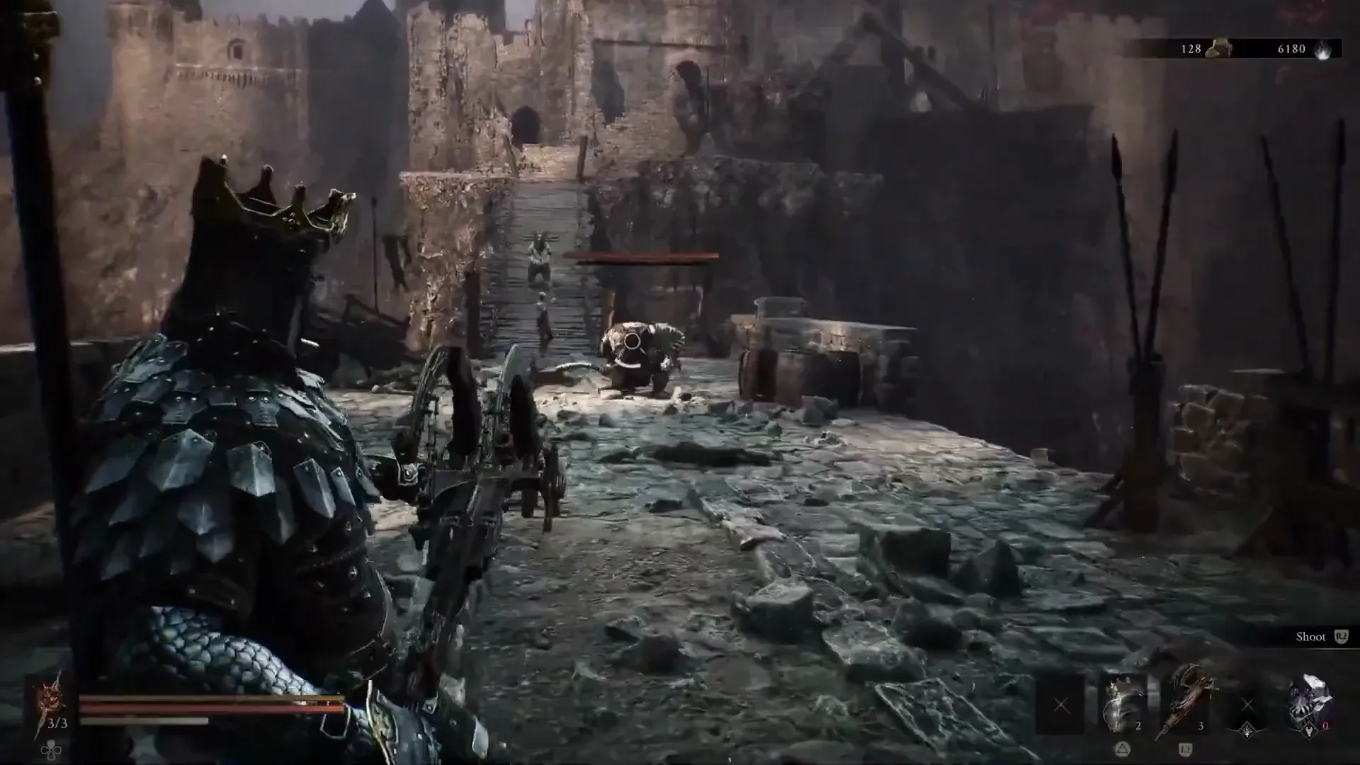 A later fortress walkway already reachable once the first-run map stays open