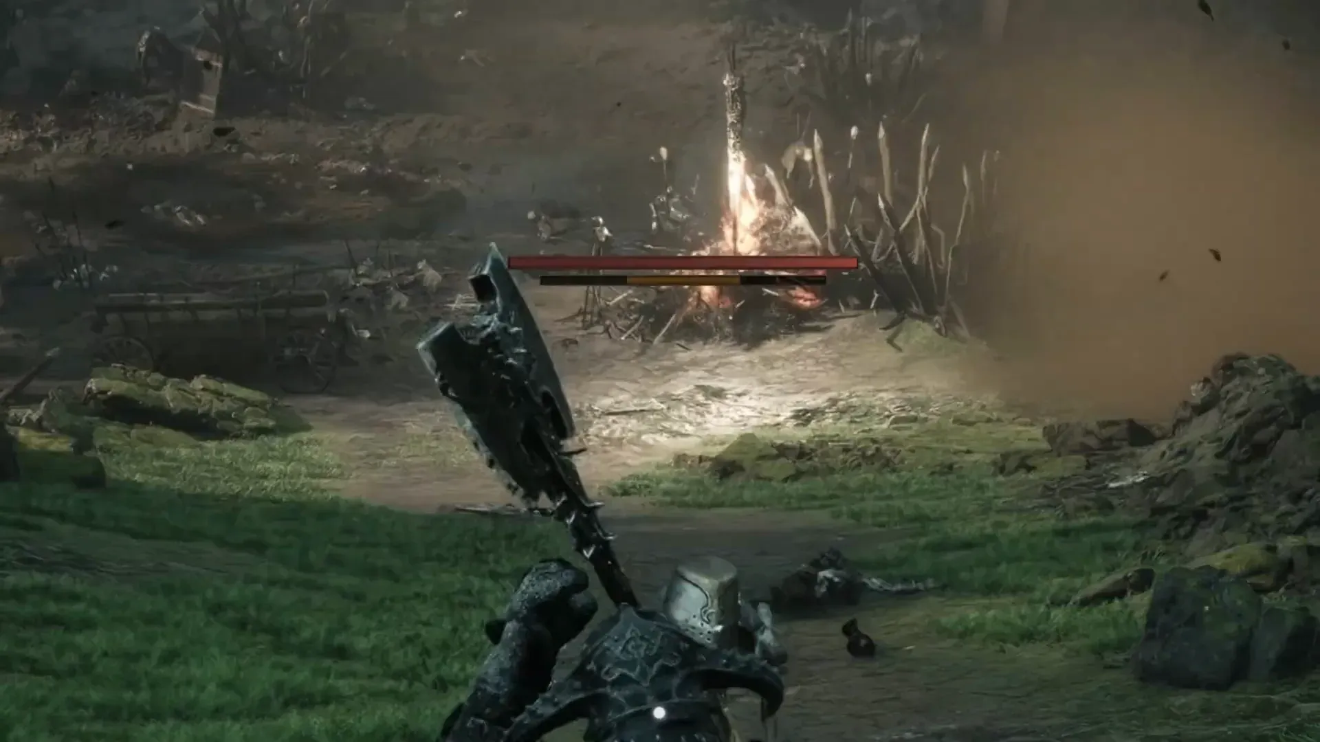 Armored Shell facing an enemy with its health and break meters visible