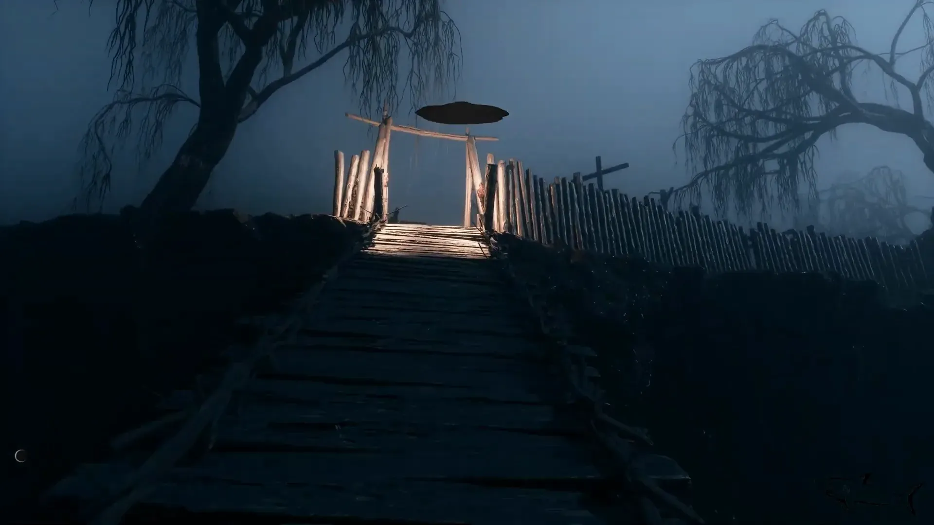 Night path toward the Shrine of Sorrows dungeon